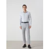 LCWAIKIKI Formal GRİ Slim Fit Uzun Kollu Armürlü Erkek Gömlek