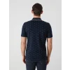LCWAIKIKI Classic LACİVERT Polo Yaka Kısa Kollu Desenli Pike Erkek Tişört