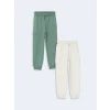 LCW Kids YEŞİL Beli Lastikli Erkek Çocuk Jogger Eşofman Alt 2li
