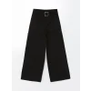 LCW Kids SİYAH Beli Lastikli Kız Çocuk Kargo Pantolon