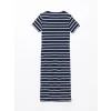 XSIDE LACİVERT Bisiklet Yaka Çizgili Kadın Elbise