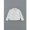 LCW Kids BEYAZ Basic Uzun Kollu Kız Çocuk Crop Gömlek
