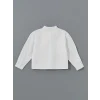 LCW Kids BEYAZ Basic Uzun Kollu Kız Çocuk Crop Gömlek