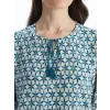LCW Grace PETROL Bağlamalı Yaka Desenli Kadın Bluz
