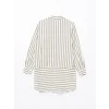 LCWAIKIKI Classic HAKİ Çizgili Kadın Gömlek Tunik