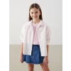 LCW Kids PEMBE Çizgili Kız Çocuk Crop Gömlek