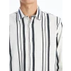 XSIDE LACİVERT Regular Fit Uzun Kollu Çizgili Erkek Gömlek
