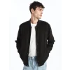 XSIDE SİYAH Standart Kalıp Kolej Yaka Erkek Bomber Mont