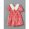 LCW Kids KIRMIZI Çiçekli Keten Karışımlı Kız Çocuk Elbise
