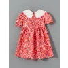 LCW Kids KIRMIZI Çiçekli Keten Karışımlı Kız Çocuk Elbise