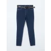 LCW Jeans İNDİGO Beli Kemerli Mercury Skinny Fit Kadın Jean Pantolon