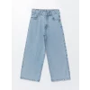 LCW Kids MAVİ Beli Ayarlanabilir Lastikli Kız Çocuk Jean Pantolon