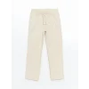 LCW Kids EKRU Beli Lastikli Keten Karışımlı Erkek Çocuk Pantolon