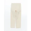 LCW Kids EKRU Beli Lastikli Keten Karışımlı Erkek Çocuk Pantolon