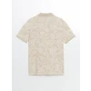 LCWAIKIKI Classic BEJ Polo Yaka Kısa Kollu Desenli Pike Erkek Tişört