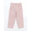 LCW Kids PEMBE Beli Ayarlanabilir Nakışlı Kız Çocuk Pantolon