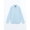LCWAIKIKI Formal MAVİ Slim Fit Uzun Kollu Armürlü Erkek Gömlek