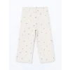LCW Kids EKRU Beli Lastikli Çiçekli Kız Çocuk Pantolon