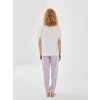 LCW Young LİLA Bisiklet Yaka Baskılı Kadın Pijama Takımı