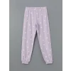 LCW Young LİLA Bisiklet Yaka Baskılı Kadın Pijama Takımı