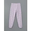 LCW Young LİLA Bisiklet Yaka Baskılı Kadın Pijama Takımı