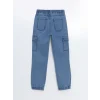 LCW Kids İNDİGO Beli Lastikli Erkek Çocuk Kargo Jean Pantolon