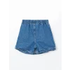 LCW Kids İNDİGO Beli Lastikli Kız Çocuk Jean Şort Etek
