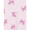 LCW baby PEMBE Bisiklet Yaka Baskılı Kız Bebek Pijama Takım