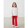 LCW Kids EKRU Bisiklet Yaka Baskılı Kız Çocuk Bluz ve Tayt Pantolon 2li