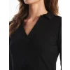 LCWAIKIKI Classic SİYAH Polo Yaka Düz Uzun Kollu Kadın Body