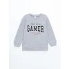 LCW Kids GRİ Bisiklet Yaka Erkek Çocuk Sweatshirt ve Eşofman Alt 2li