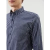 LCWAIKIKI Classic LACİVERT Regular Fit Uzun Kollu Çizgili Erkek Gömlek
