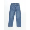LCW Kids İNDİGO Beli Ayarlanabilir Lastikli Kız Çocuk Jean Pantolon