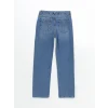 LCW Kids İNDİGO Beli Ayarlanabilir Lastikli Kız Çocuk Jean Pantolon