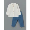 LCW baby EKRU Hakim Yaka Erkek Bebek Gömlek ve Pantolon 2li