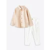 LCW Kids PEMBE Basic Erkek Çocuk Gömlek ve Pantolon 2li