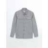 LCW Vision GRİ Uzun Kollu Dokulu Erkek Çocuk Gömlek