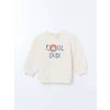 LCW baby EKRU Bisiklet Yaka Baskılı Erkek Bebek Sweatshirt ve Eşofman Alt 2li