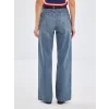 LCW Jeans İNDİGO Beli Kemerli Wideleg Kadın Jean Pantolon
