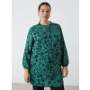 LCW Grace YEŞİL Bisiklet Yaka Çiçekli Kadın Tunik