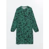 LCW Grace YEŞİL Bisiklet Yaka Çiçekli Kadın Tunik