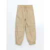 LCW Kids BEJ Beli Lastikli Erkek Çocuk Kargo Jogger Pantolon