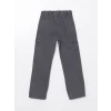 LCW Kids SİYAH Beli Lastikli Kız Çocuk Kargo Jean Pantolon
