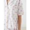 LCW DREAM LİLA Gömlek Yaka Baskılı Kadın Pijama Takımı