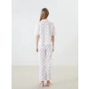 LCW DREAM LİLA Gömlek Yaka Baskılı Kadın Pijama Takımı