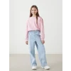 LCW Kids İNDİGO Beli Lastikli Kız Çocuk Kargo Jean Pantolon