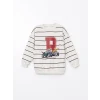 LCW Kids BEYAZ Bisiklet Yaka Baskılı Erkek Çocuk Sweatshirt ve Eşofman Alt 2li