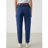 LCW Jeans İNDİGO Beli Kemerli Mom Fit Kadın Jean Pantolon