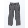 XSIDE ANTRASİT Baggy Fit Erkek Kargo Jean Pantolon