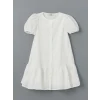 LCW Kids BEYAZ Bisiklet Yaka Çiçekli Kız Çocuk Elbise